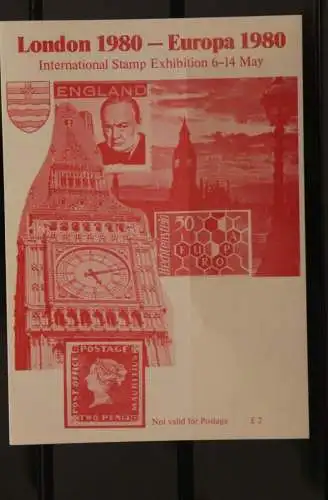 Großbritannien, LONDON 1980; Vignette rotes, dünnes Papier, heller Druck