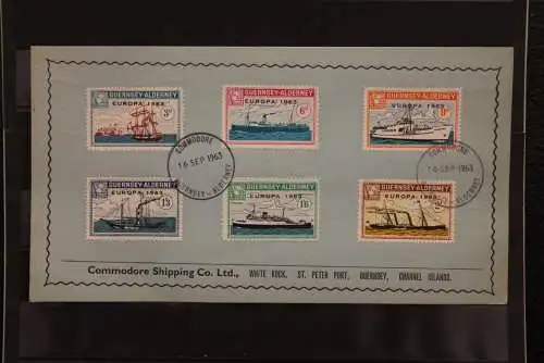 Guernsey-Alderney; EUROPA 1963, 6 Werte, gezähnt, FDC; lesen