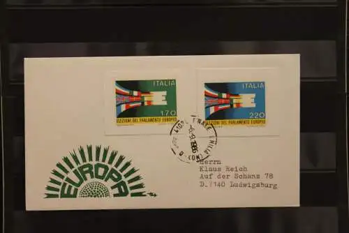 Italien Europa 1979, Wahl zum Europa-Parlament; Brief mit ungezähnten Marken aus Ministerblatt