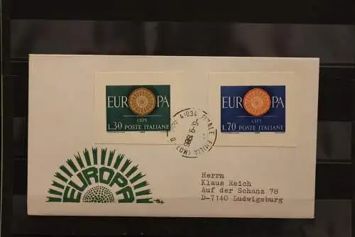 Italien Europa - CEPT 1960, Brief mit ungezähnten Marken aus Ministerblatt