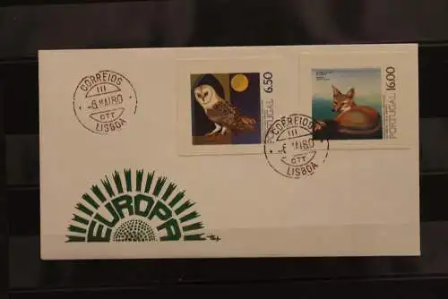 Portugal  Europäischer Artenschutz 1980, FDC mit ungezähnten Marken aus Ministerblatt, gebraucht