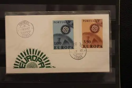 Portugal  CEPT 1967, FDC mit ungezähnten Marken aus Ministerblatt, gebraucht