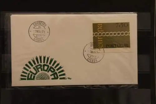 Portugal  CEPT 1971, FDC mit ungezähnten Marken aus Ministerblatt, gebraucht