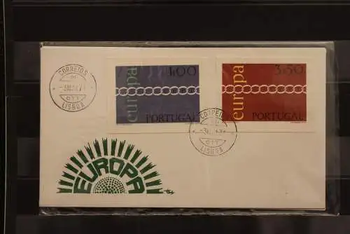 Portugal  CEPT 1971, FDC mit ungezähnten Marken aus Ministerblatt, gebraucht