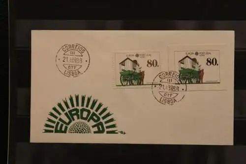 Portugal Azoren CEPT 1988, FDC mit ungezähnter und gezähnter  Marke aus Ministerblatt, gebraucht