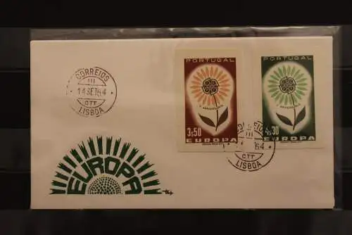 Portugal, CEPT 1964, FDC mit ungezähnten Marken aus Ministerblatt, gebraucht