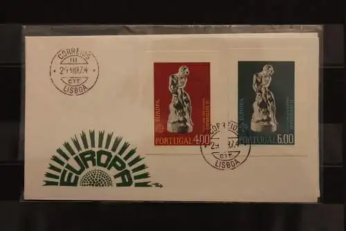 Portugal, CEPT 1974, FDC mit ungezähnten Marken aus Ministerblatt, gebraucht