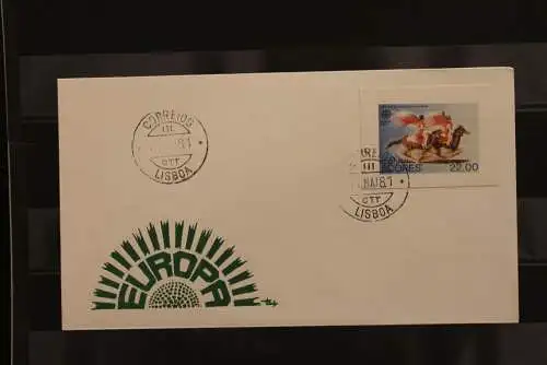 Portugal Azoren, CEPT 1981, FDC mit ungezähnter Marke aus Ministerblatt, gebraucht