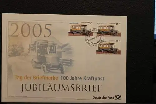 Deutschland; Jubiläumsbrief 2005: Tag der Briefmarke 100 Jahre Kraftpost