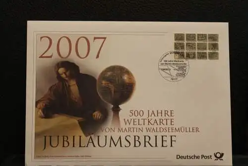 Deutschland; Jubiläumsbrief 2007: 500 Jahre Weltkarte von Martin Waldseemüller