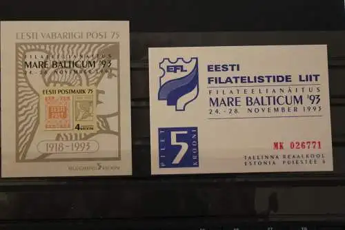 Estland, Block 6, Mare Balticum; MNH, mit Eintrittskarte