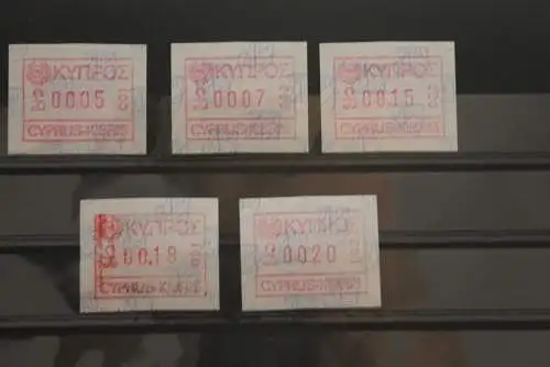 Zypern, ATM Nr. 1; 5 Werte, MNH