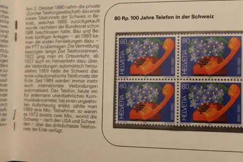 Schweiz;  PTT - Souvenir 1980; Die PTT, Ihr Partner Tag für Tag, mit Jubiläums-Vignette "Frühling"