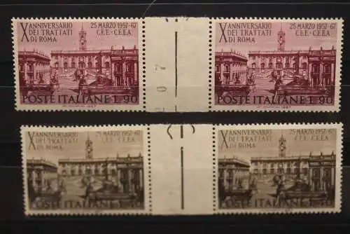 Italien Römische Verträge 1967, Zwischenstegpaar, postfrisch, MNH, lesen