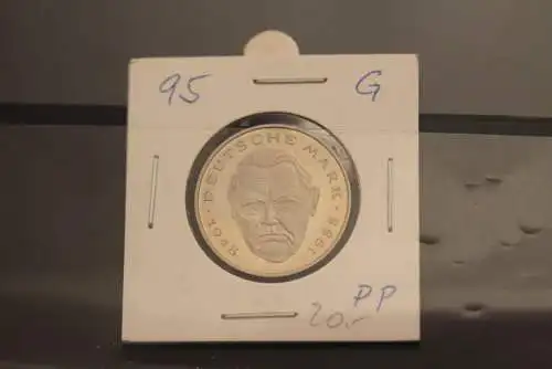 Deutschland; 2 Deutsche Mark Gedenkmünze: Ludwig Erhard, Jäger-Nr. 445, PP, 1995 G