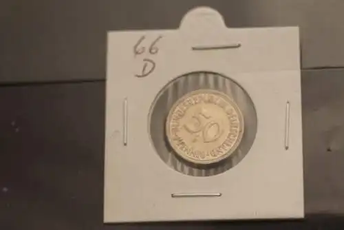 Bundesrepublik Deutschland, Kursmünze 50 Pfennig, 1966 D, Jäger-Nr. 384, vz