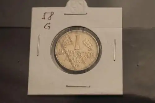 Bundesrepublik Deutschland, Kursmünze 1 Deutsche Mark, 1958 G, Jäger-Nr. 385, ss-vz