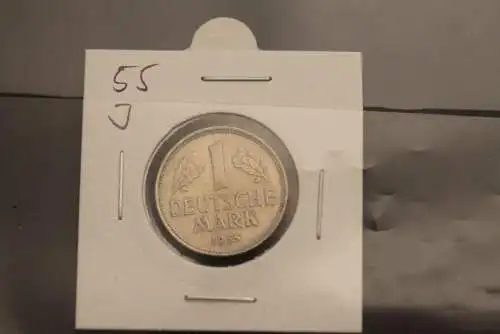 Bundesrepublik Deutschland, Kursmünze 1 Deutsche Mark, 1955 J, Jäger-Nr. 385, ss-vz