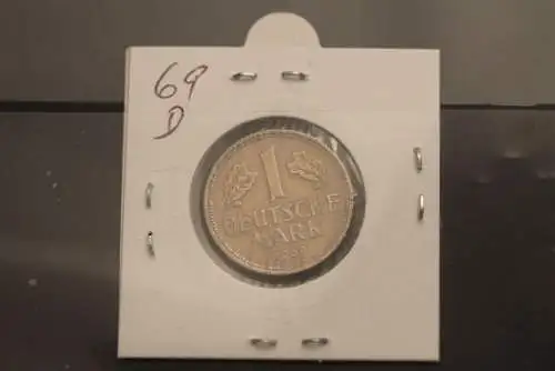 Bundesrepublik Deutschland, Kursmünze 1 Deutsche Mark, 1969 D, Jäger-Nr. 385, ss-vz