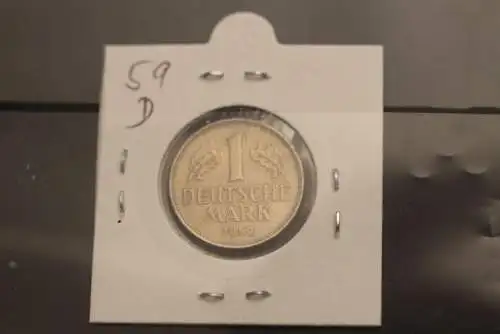 Bundesrepublik Deutschland, Kursmünze 1 Deutsche Mark, 1959 D, Jäger-Nr. 385, ss-vz