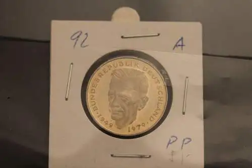 Bundesrepublik Deutschland, Kursmünze: 2 Deutsche Mark; Kurt Schumacher; 1992 A, Jäger-Nr. 424, PP