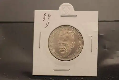 Bundesrepublik Deutschland, Kursmünze: 2 Deutsche Mark; Kurt Schumacher; 1984 D, Jäger-Nr. 424, vz +