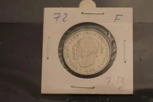 Bundesrepublik Deutschland, Kursmünze: 2 Deutsche Mark; Theodor Heuss; 1972 F, Jäger-Nr. 407, stg