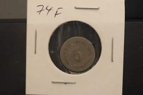 Deutsches Reich; 5 Pfennig, Jäger-Nr. 3; 1874 F, ss