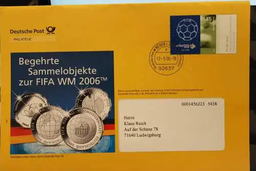 Deutschland 2006, Eigenausgabe der Post; Wertstempel 145 + 55 Cent; Fußball-WM