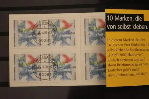 Deutschland; MH 40; Weltausstellung EXPO 2000 Hannover, gebraucht; Ersttagsstempel