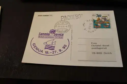 GENOVA '92; Sammlerservice Postdienst Deutsche Bundespost; Paquebot