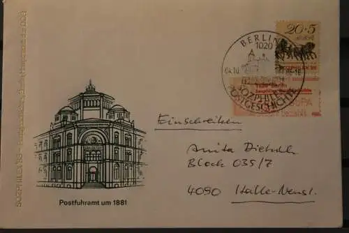 DDR; Berlin Sozphilex Postgeschichte 1985, Sonder R-Zettel, mit Einlieferungsschein