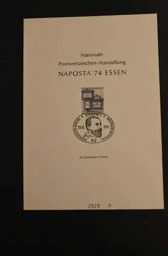 Deutschland; Vignetten Schwarzdruck zur NAPOSTA '74, Großformat; Karton