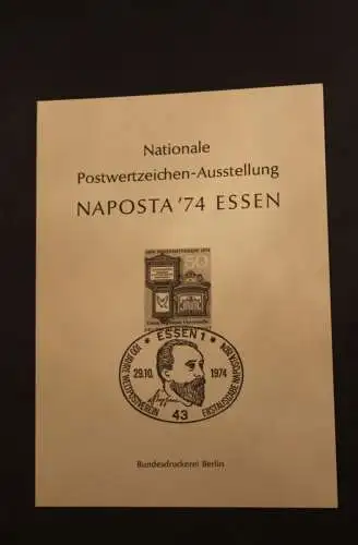 Deutschland; Vignette, Schwarzdruck NAPOSTA '74 Essen; UPU, Sonderstempel