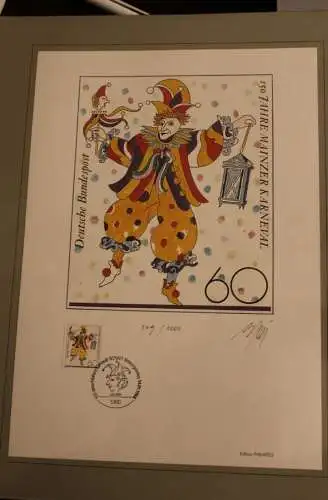 Mainzer Karneval 1988; Mainzer Fassnacht,Künstleredition mit Handsignatur; Limitierte Auflage von 1000 Grafiken