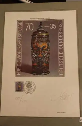 Für die Wohlfahrt 1986: Reichsadler-Humpen, Künstleredition mit Handsignatur; Limitierte Auflage; lesen