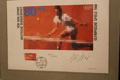 Für den Sport 1988, Olympische Spiele 1988, Künstleredition mit Handsignatur; Limitierte Auflage; lesen