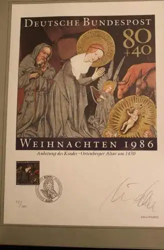 Weihnachten 1986; Künstleredition mit Handsignatur; Limitierte Auflage; 1986; lesen