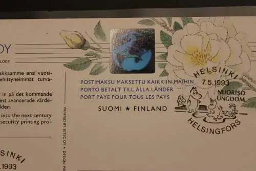 Finnland 1993, Ausstellungskarte NORDIA 1993, mit Hologramm, Karte 2, Sonderstempel