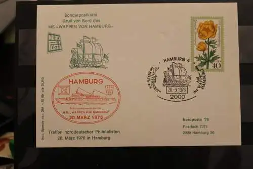 Deutschland, Hamburg 1976; M.S. Wappen von Hamburg zur Nordposta