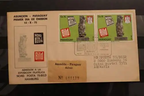 Paraguay 1975, Brief zur NORDPOSTA 1975; Rückseite ident. Frankatur