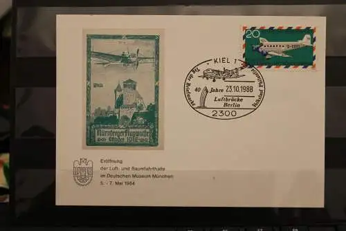 Deutschland, Sonderstempel Kiel "Luftbrücke" 1989