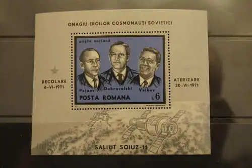 Rumänien 1971, Block 85; Saljut Sojus-11, MNH