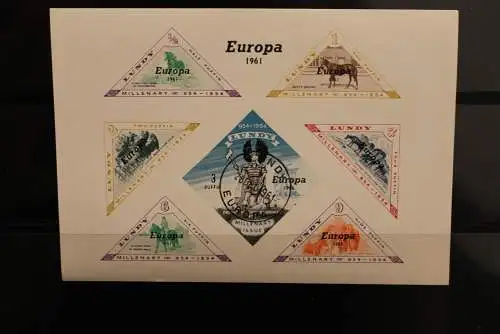 Lundy; EUROPA 1961, Block, gebraucht; lesen