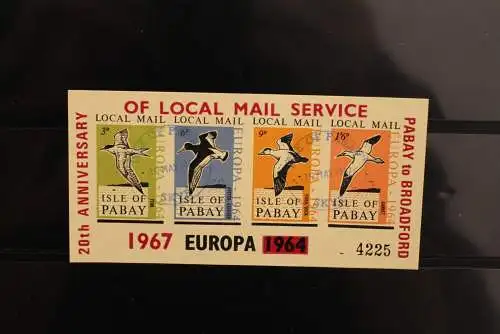 Isle of Pabay; EUROPA 1967, Block, großes Format, Overprint, gebraucht; lesen