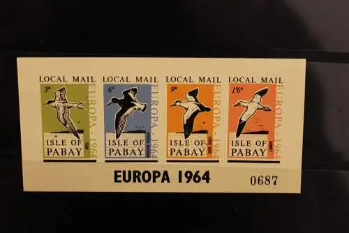 Isle of Pabay; EUROPA 1964, Block, großes Format, MNH; lesen