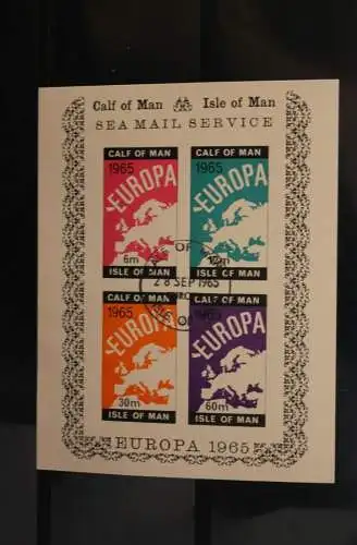 Calf of Man; Isle of Man; EUROPA 1965, Block, gebraucht; lesen