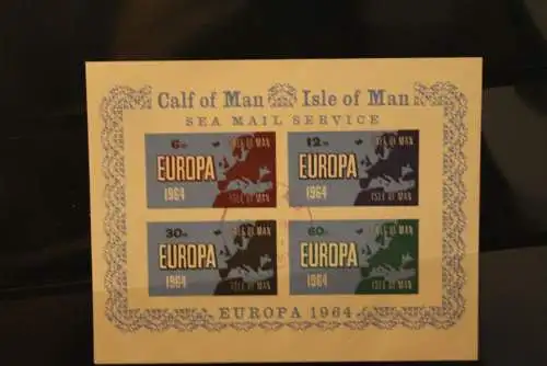 Calf of Man; Isle of Man; EUROPA 1964, Block, gebraucht; lesen