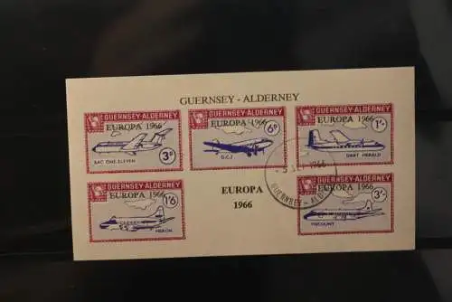 Guernsey-Alderney; EUROPA 1966, Block, kleines Format, gebraucht; lesen