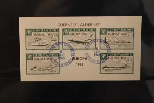 Guernsey-Alderney; EUROPA 1965, Block, gebraucht; lesen